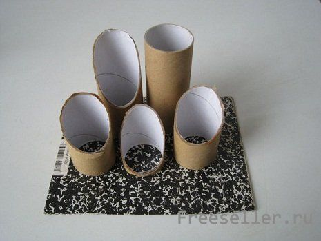 Делаем самодельную карандашницу из рулончиков туалетной бумаги