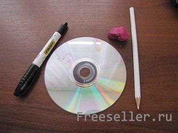 Делаем Волчок из CD диска своими руками.