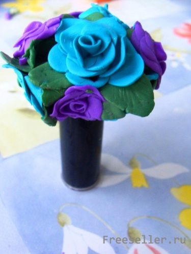 Цветочная композицию из полимерной глины своими руками