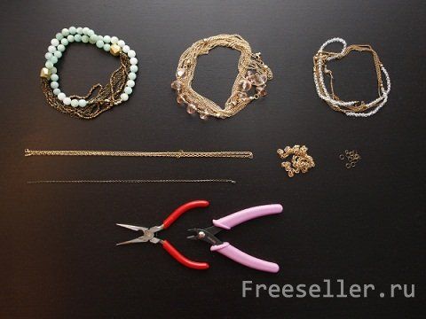 Материалы и инструменты для изготовления цепи для волос своими руками