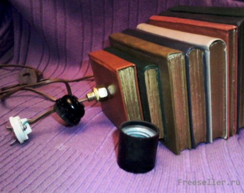 Изготовление светильника из книг