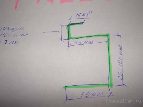 Схема для изготовления подставки для ноутбука из провода