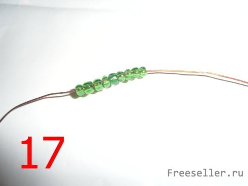 Плетение фиалки из бисера