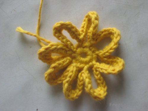 Вязанная заколка Цветок - схема