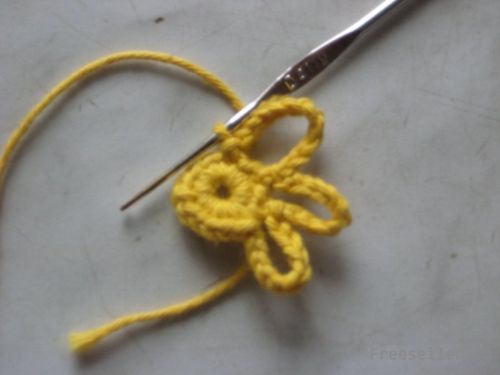 Вязанная заколка Цветок - схема
