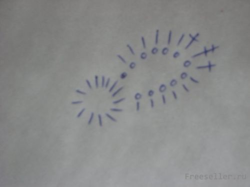 Вязанная заколка Цветок - схема 2