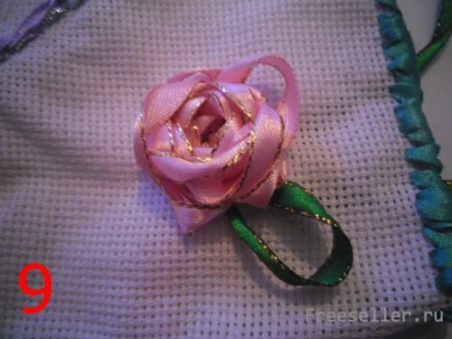 Вышивание роз из ленточек