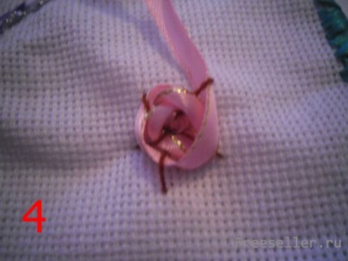 Вышивание роз из ленточек