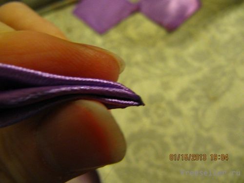 Мастер класс изготовление цветка Канзаши из ленточек своими руками