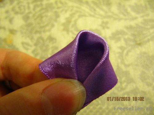 Мастер класс изготовление цветка Канзаши из ленточек своими руками