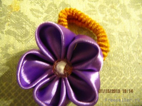 Мастер класс изготовление цветка Канзаши из ленточек своими руками