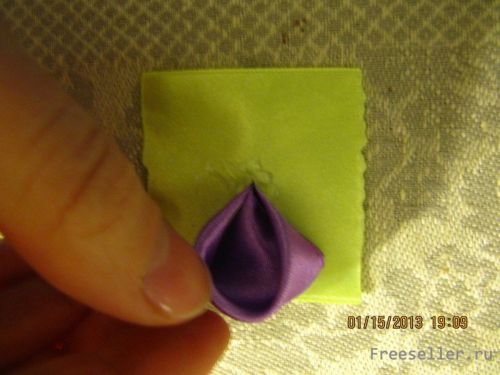 Мастер класс изготовление цветка Канзаши из ленточек своими руками