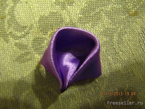 Мастер класс изготовление цветка Канзаши из ленточек своими руками