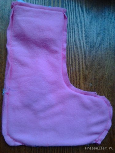 Делаем рождественские сапожки из флиса