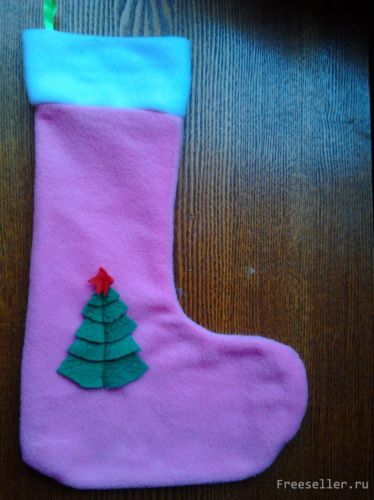 Рождественские сапожки из флиса своими руками