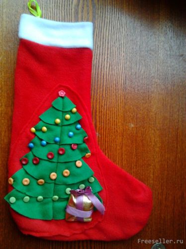 Рождественские сапожки из флиса своими руками