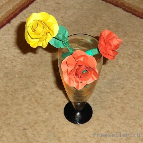 Розы из бумаги своими руками