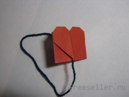 Изготовление закладки -Сердечко с цветком
