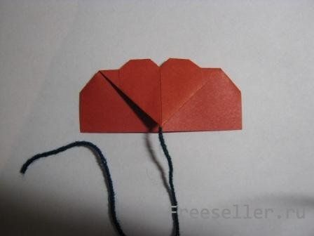 Изготовление закладки -Сердечко с цветком