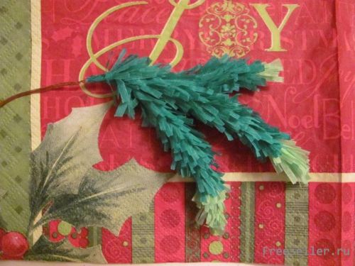 Открытка с веткой елочки своими руками