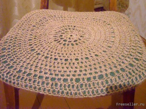 Вяжем чехол для стула из шпагата своими руками.