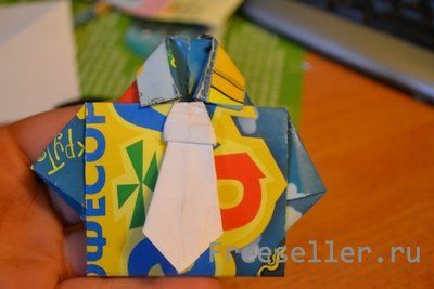Рубашка с галстуком из бумаги своими руками