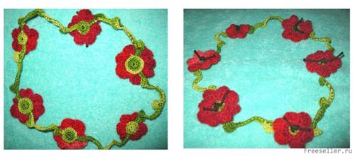 Ожерелье: Цветочная поляна своими руками