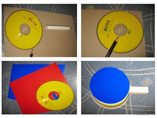 Ракетка для домашнего пинг-понга из CD-диска