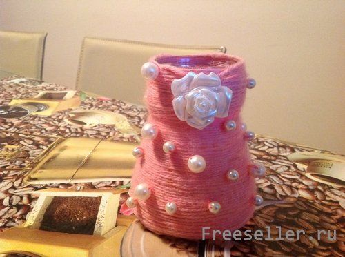 Изготовление чудо-вазы из ниток