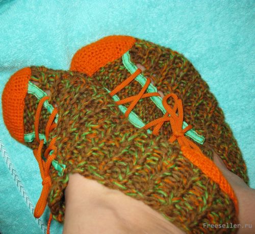 Вяжем Тапки-кеды для любимого к 23 февраля