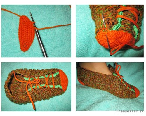 Вяжем Тапки-кеды для любимого к 23 февраля