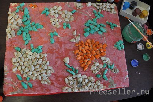Изготовление картины из морских камней