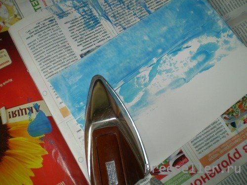 Процесс рисования картины утюгом