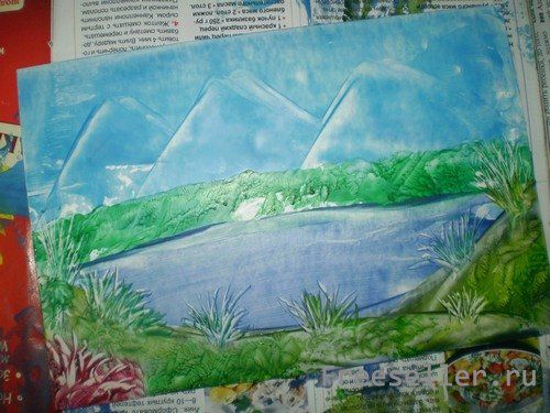 Процесс рисования картины утюгом