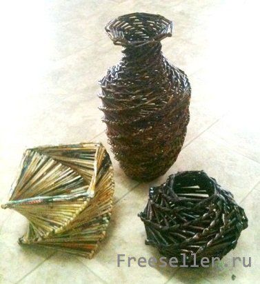 Вазы из газет и журналов своими руками