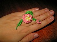 Как вязать крючком кольцо с цветком
