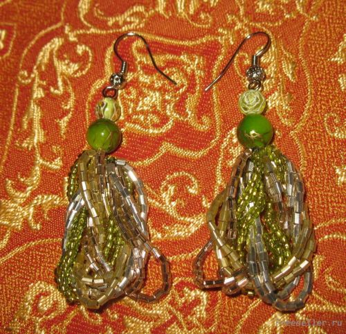 Сережки со змеиным принтом своими руками