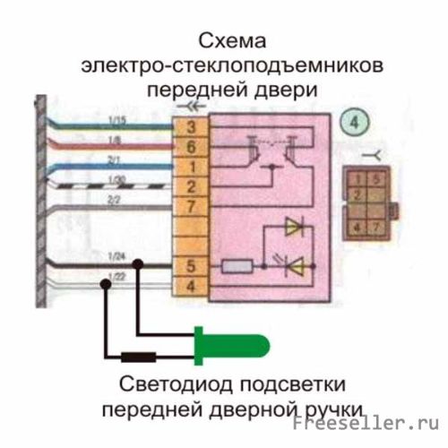 Подсветка дверных ручек Лада Гранта своими руками - схема