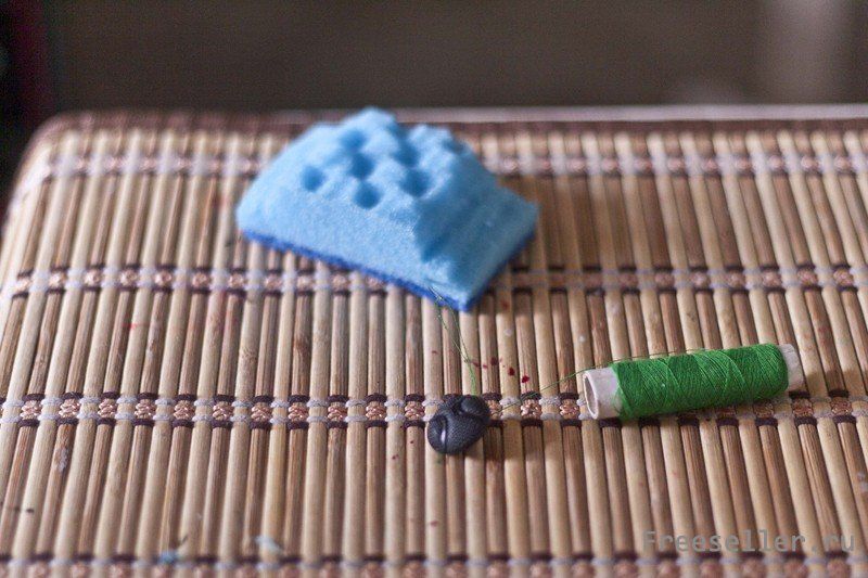 Изготовление машинки из губки для мытья посуды.