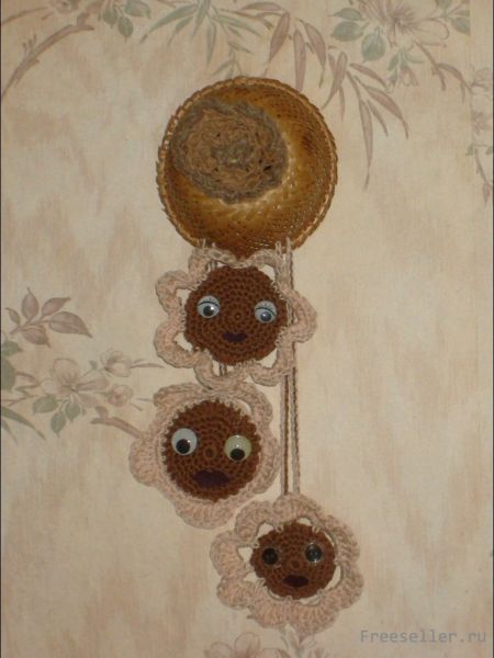 Вяжем панно: Цветочная семейка