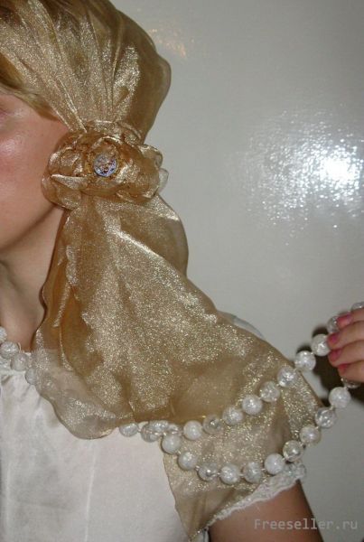 Косынка с цветком для винтажной вечеринки