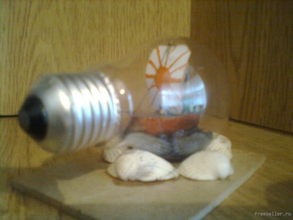 Как сделать кораблик в лампочке своими руками