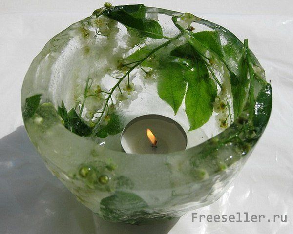 Самодельные Ледяные подсвечники