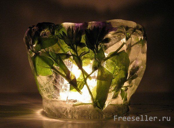 Самодельные Ледяные подсвечники