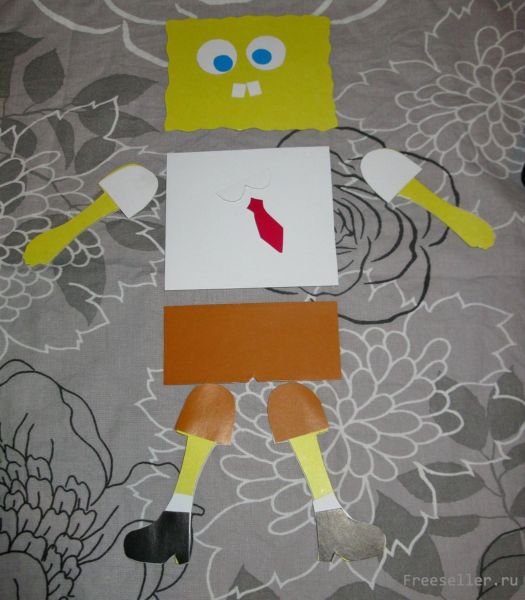 Игрушка на руку: Губка Боб своими руками