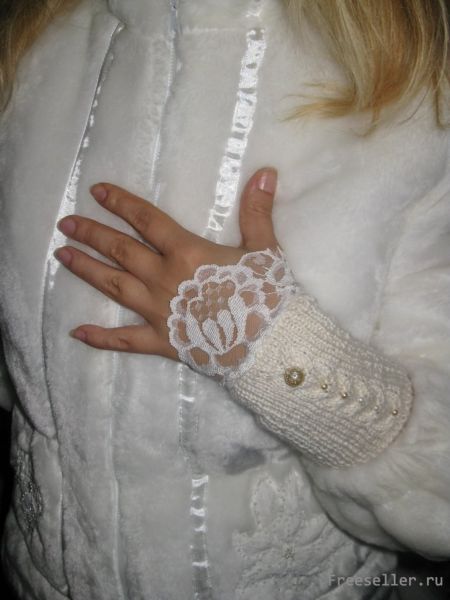 Винтажные вязаные напульсники на свадьбу