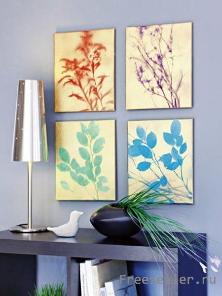 Рисуем листья на холсте