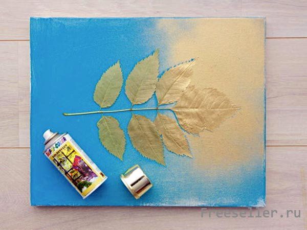 Рисуем листья на холсте