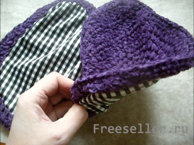 Кроим и обрабатываем подкладку. ридикюля