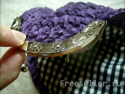 Пришиваем застёжку ридикюля